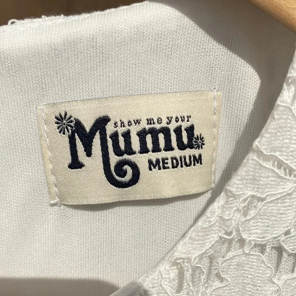 Show me your mumu Ritzy mini white lace dress rehearsal dinner size medium